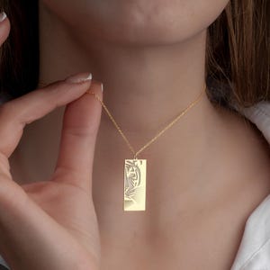 Custom Tiger Necklace, Animal Lover Gift, Big Cat Jewelry, Geometric Pendant, Panther Charm, Christmas Gift For Women, Personalized Jewelry