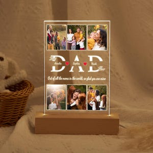 Personalized Dad Photo Collage Night Light,Custom Dad Photo Gift,Father&#39;s Day Gift,Gift for Dad,Best Dad Ever,Gift For Husband,Grandpa Gift