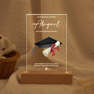 Regalo de graduación personalizado, luz nocturna LED de la clase 2025, regalo personalizado para profesores y estudiantes, regalo de licenciatura, recuerdo de graduación.
