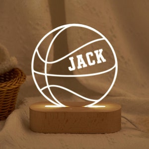 Personalised LED Basketball Lamp,Football Night Light Gift,Custom Gift for Fans,Birthday Gifts for Kids,Boys Bedroom Nursery Light