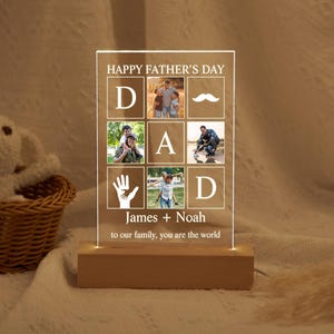 Personalized Photo Lamp Night Light,Fathers Day Gifts,Personalized Gifts,Bedroom Night Light,Gift for Dad,Best Dad Ever,Custom Name Light