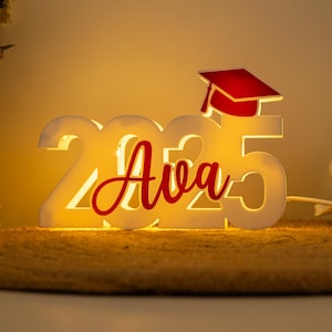 Caja de luz acrílica personalizada para graduación, regalo creativo de recuerdo de graduación para estudiantes, lámpara LED con nombre personalizado, regalo de graduación universitaria.