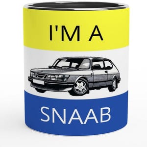 Saab 900 Mug: Funny 'Snob' Wordplay, Car Enthusiast Gift