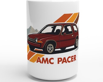 Retro AMC Pacer Coffee Mug - 70s Style - Gift for Car Lovers - 15oz Ceramic Mug
