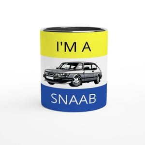 Saab 900 Mug: Funny &#39;Snob&#39; Wordplay, Car Enthusiast Gift