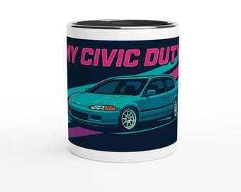 My Civic duty Tasse - HONDA Civic EG Hatch Geschenk - Nostalgische Keramik Kaffeetasse