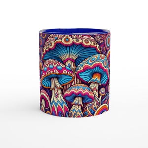 Magic Mushroom Colorful Mug - 11oz Ceramic Cup for Psychedelic Lovers