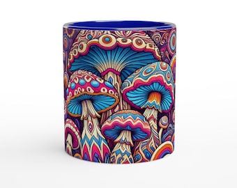 Magischer Pilz Bunter Becher - 11 Unzen Keramikbecher für Psychedelische Liebhaber