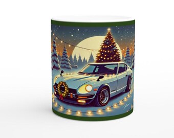 Datsun 280Z Winter Wonderland Mug - Gift for Car Lovers -11oz Unique Ceramic Design