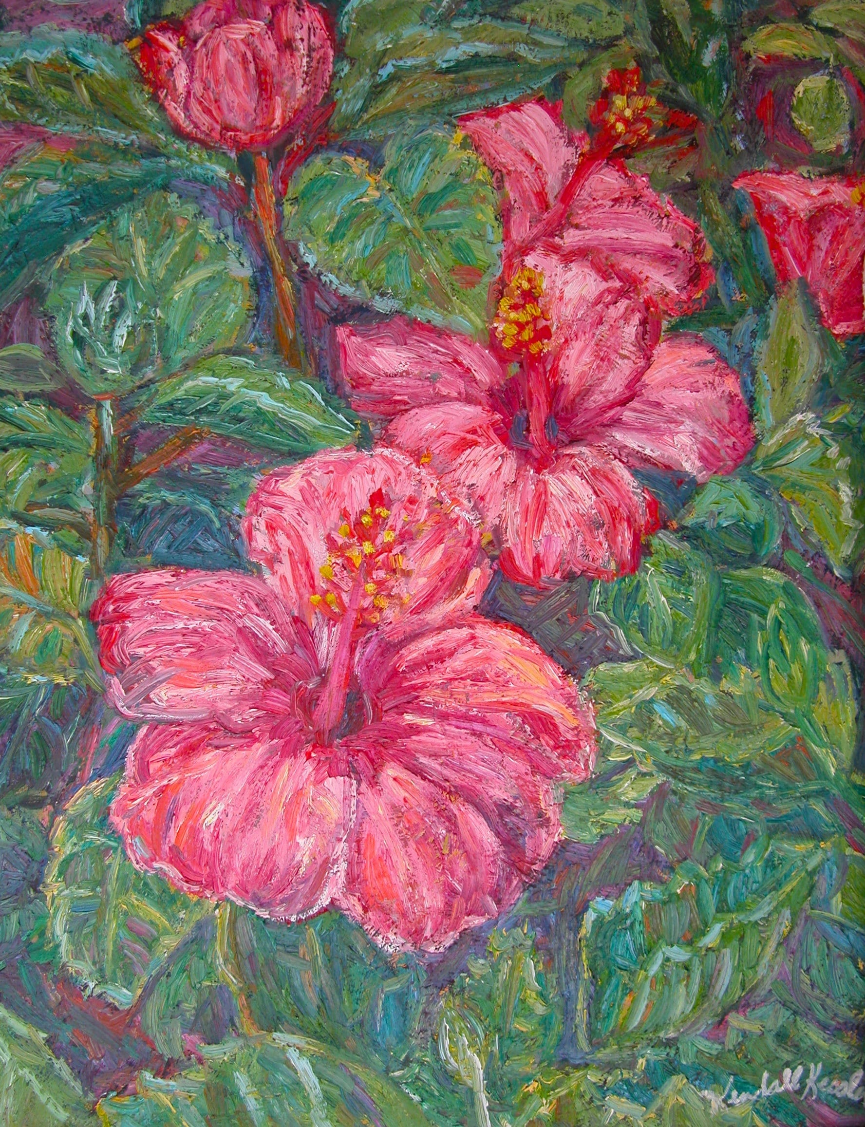 original oil painting Peony Rose colorful flowers vase