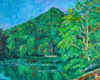 Sharp Top Glow Impressionist 14"x11" oil painting by Award Winning Artist Kendall F. Kessler