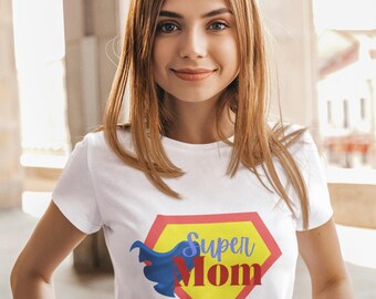 Super Mom T-Shirt, Superhelden-Grafik-T-Shirt, Muttertagsgeschenk