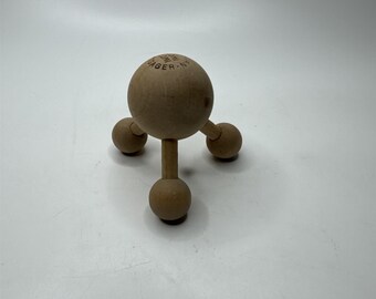 Original Vintage 90s Hawaiian Lomi Lomi Wood Massage Tool Tri-Point