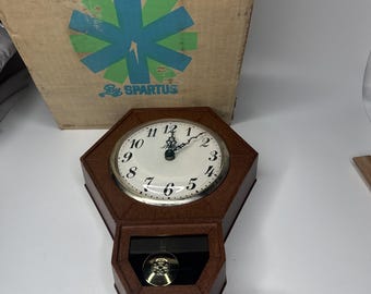 Antique German Mauthe Wall Clock With Key & Pendulum, Needs