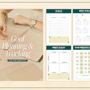 Life Goals Planner | Boost Productivity and Achieve Your SMART Goals | Vision Board and 2025 Goal Planner | Printable PDF