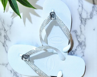 Handmade Rhinestone Havaianas Flip Flops: Bridal Beach Sandals
