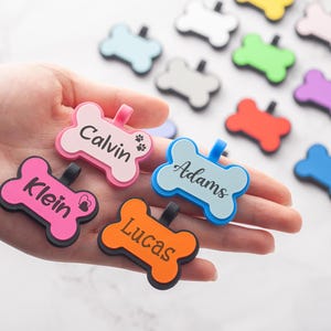 Personalized Silicone Dog Tags, Pet Name Tags, Collar Tags, Pet ID Tag, Bone Shaped Silent Dog Tag, Tags for Pet, Gift for Pet