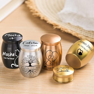 Personalized Mini Urn, Cremation Urns, Funeral Urns, Engraved Mini Urn, Dog/Cat pet Urns, Custom Ash Keeper, Mini Memorial Urn