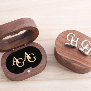 Gemelos con letras personalizadas, regalos para hombres, propuesta de padrino, gemelos con inicial, gemelos con nombre de padrino