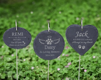 Personalized Pet Memorial Stone, Engraved Garden Grave Marker