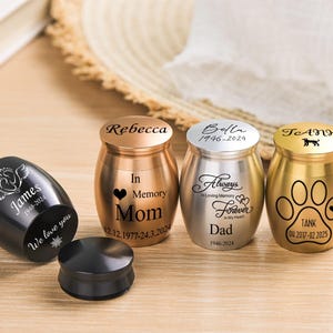 Personalized Mini Urn, Engraved Mini Urn, Dog/Cat pet Urn, Custom Ash Keeper, Funeral Urns, Ashes Keepsake, Mini Memorial Urn
