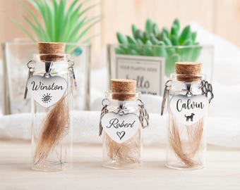 Personalisiertes Haustierfell-Gedenkglas, gravierter Charme, Verlust des Haustiergeschenks