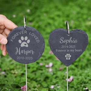 Custom Pet Memorial Garden Stone, Personalized Pet Memorial Gift, Engraved Garden Slate with Pet Name, pet grave marker, dog memorial