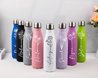 Personalized Insulated Water Bottle, Custom Name Tumbler, Bridesmaid Gift,Sport Gift For Him/Her