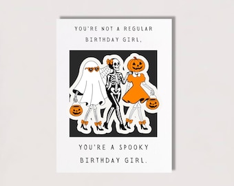 Spooky Birthday Card for Her Digital, Halloween Birthday Card, Spooky Szn Card, September Birthday, October Birthday, Funny Card For Friend