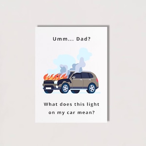 Lustige Vatertags Karte Digital, Vatertag Witz, Karte für Papa, Karte für Ihn, Druckbare Karte, Sofort Download, Papa Witz Karte | Licht am Auto