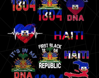 Haiti PNG Bundle, Haitian Flag Day PNG, Haitian Pride Sublimation Bundle, Haiti Independence, 1804 Haiti Designs (Digital Download)