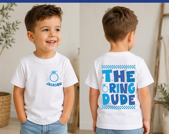 Personalized Ring Bearer PNG, The Ring Dude Shirt Design, Custom Wedding Boy PNG, Retro Wedding Kids Shirt, Ring Security Digital Download