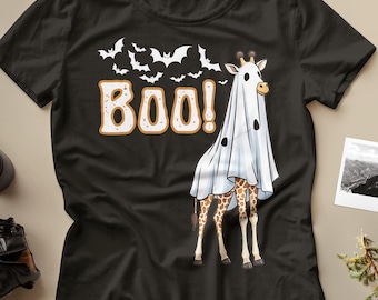 Disfraz de jirafa fantasma divertido PNG SVG: Diseño de animal de Halloween (Descarga digital)