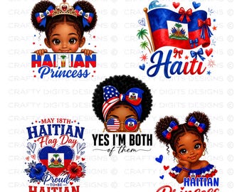 Haitian Princess PNG Bundle, Haitian American, Haitian Flag Day PNG, Haitian Pride , Haiti Independence, 1804 Haiti shirt (Digital Download)