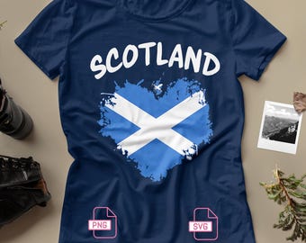Scotland Flag Heart Design, Distressed Celtic Pride Graphic (PNG SVG)