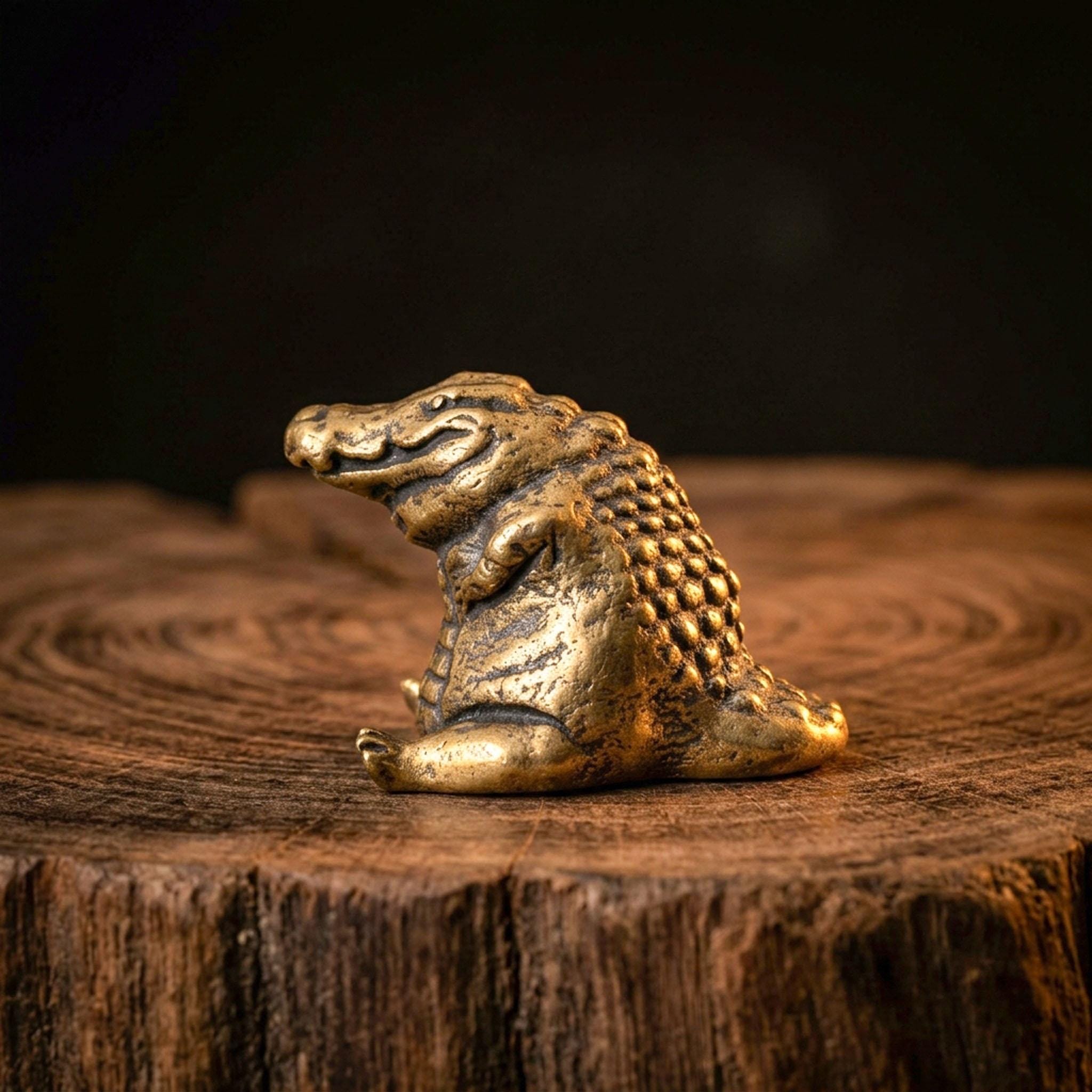 Gold Gator Statue - Etsy