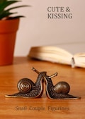 Brass Snail Couple Figurines, Cozy Desk Companion, Spring Decor Gift product logo