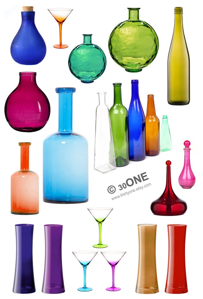 Printable Colored Glass Home Decor Instant Collage Sheet | Etsy