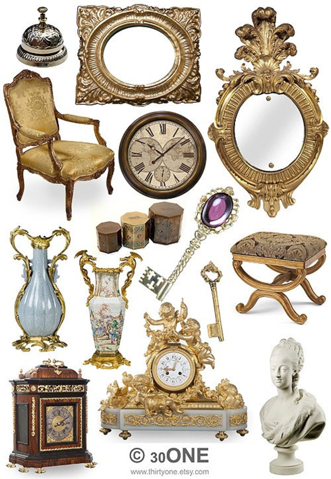 Printable Something Gold Victorian Furnitures A4 Digital | Etsy