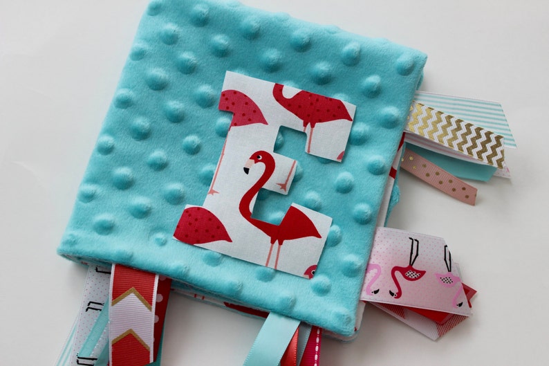 Taggie blanket personalized baby girl gift flamingos Etsy