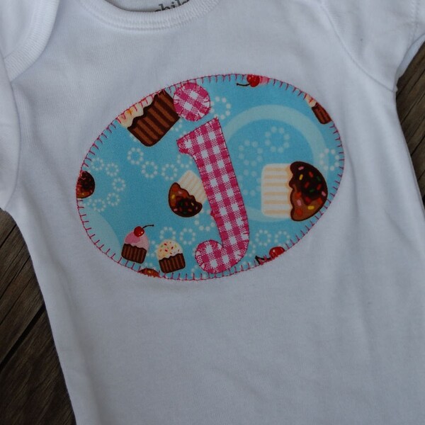 Gingham and Cupcakes Onesie