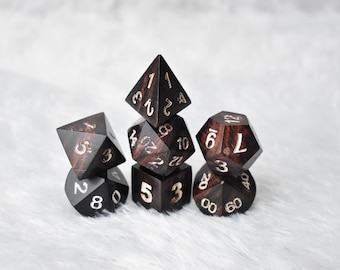 Juego de dados de palisandro, dados poliédricos de madera hechos a mano para juegos de rol, regalo para Dungeon Master de juegos de mesa D&D, regalo de cumpleaños para jugadores de rol de fantasía