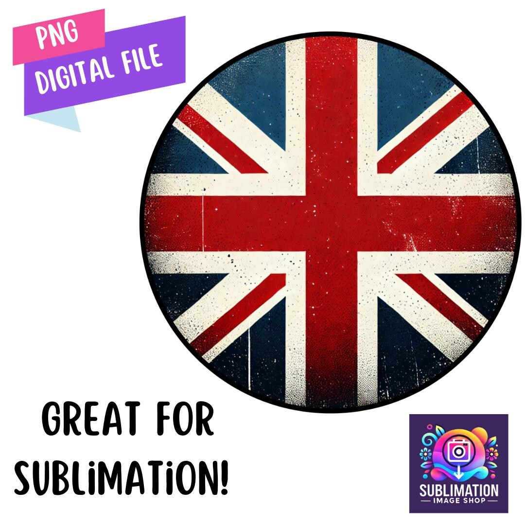 Distressed British Flag Digital Art, Vintage Union Jack 300 DPI PNG, UK ...