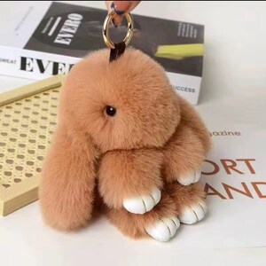 Brown Bunny Bag Charm - Etsy display picture 1
