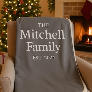 Family Name Sherpa Blanket Gift
