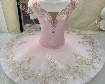 Custom Made Professional Pink Ballet Tutu with Exquisite Embroidery and Shiny Rhinestones Nutcracker