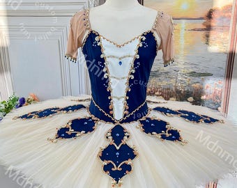 Custom Blue & White Ballet Tutu| Handmade Professional Ballet Costume | Ideal for Giselle, Sleeping Beauty