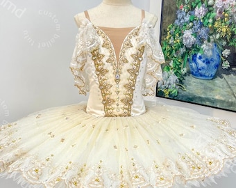 Cream Ballet Pancake Tutu – Child, Girl & Adult Sizes | Professional Performance Costume