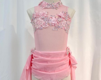 Custom Handmade Pink Dance Unitard – Lyrical, Contemporary Costume
