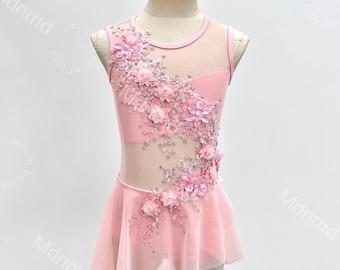 Handmade Pink Lyrical Dance Dress – Contemporary Ballet Costume